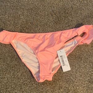 NWT Eberjey Beach Glow Ruffle Side Antonia Bikini Swim Suit Bottom Large